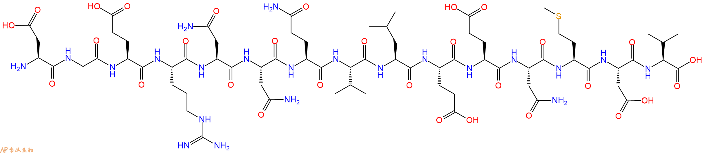 专肽生物产品H2N-Asp-Gly-Glu-Arg-Asn-Asn-Gln-Val-Leu-Glu-Glu-Asn-Met-Asp-Val-OH
