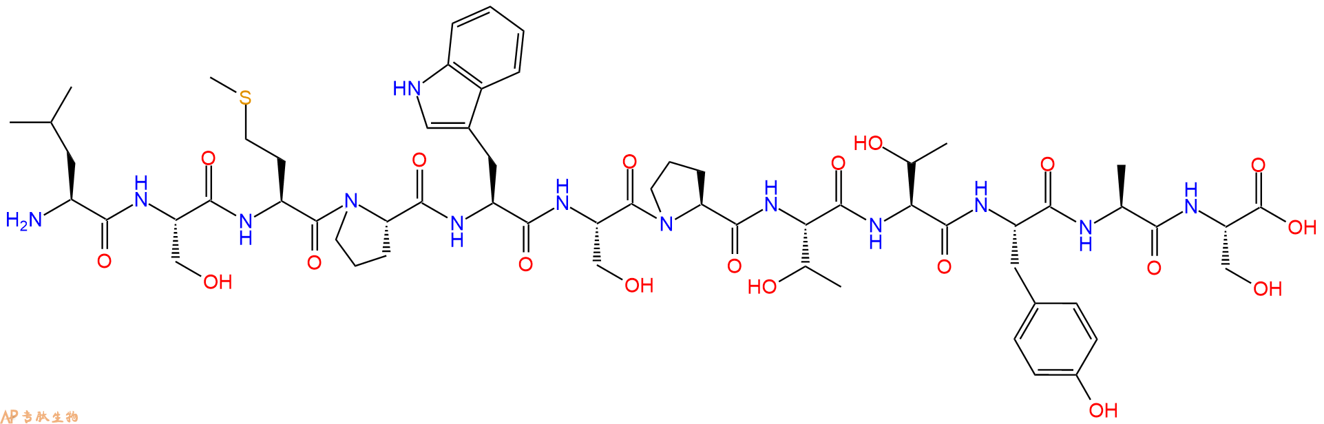 专肽生物产品H2N-Leu-Ser-Met-Pro-Trp-Ser-Pro-Thr-Thr-Tyr-Ala-Ser-OH
