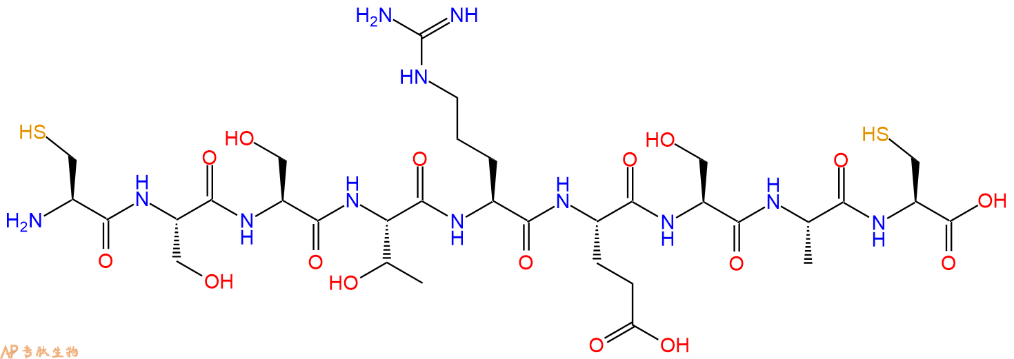 专肽生物产品H2N-Cys-Ser-Ser-Thr-Arg-Glu-Ser-Ala-Cys-OH