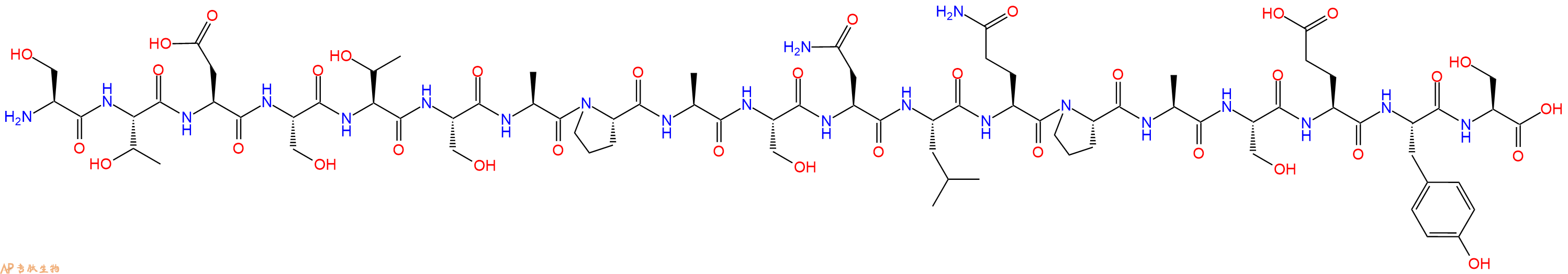 专肽生物产品H2N-Ser-Thr-Asp-Ser-Thr-Ser-Ala-Pro-Ala-Ser-Asn-Leu-Gln-Pro-Ala-Ser-Glu-Tyr-Ser-OH