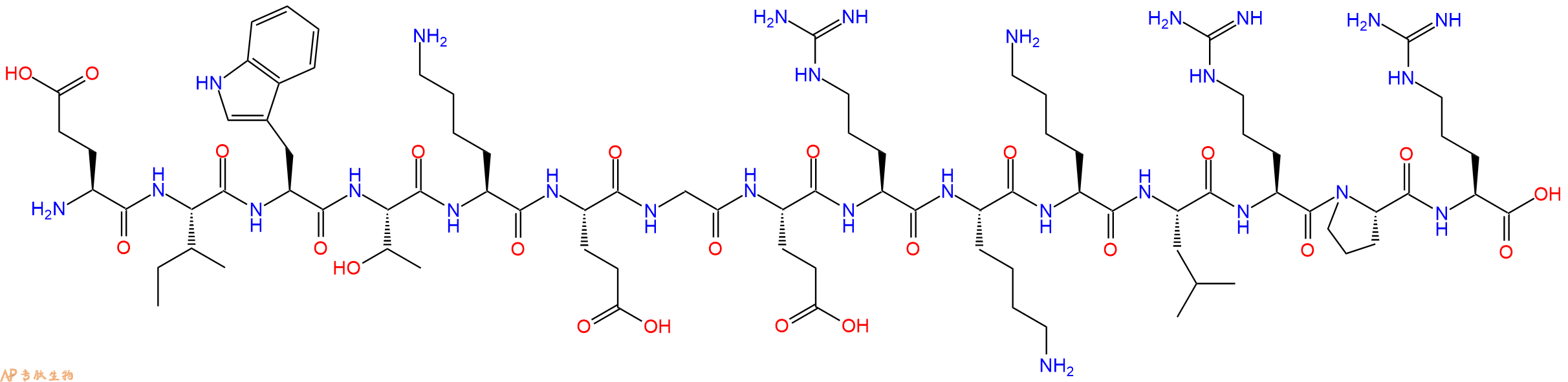 专肽生物产品H2N-Glu-Ile-Trp-Thr-Lys-Glu-Gly-Glu-Arg-Lys-Lys-Leu-Arg-Pro-Arg-OH