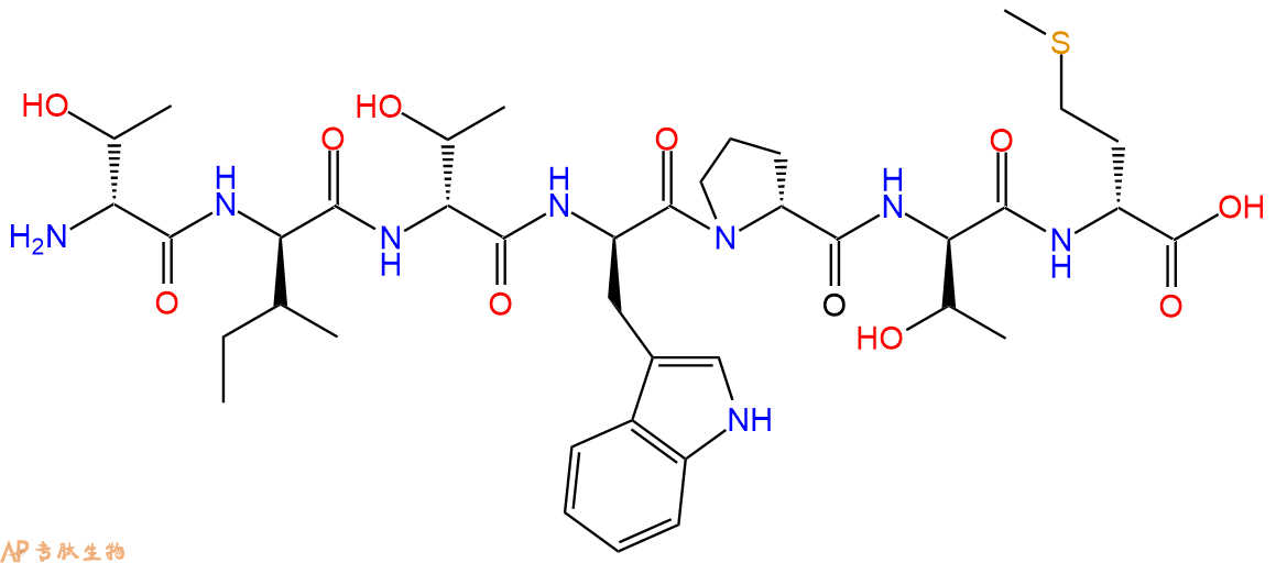 专肽生物产品H2N-DThr-DIle-DThr-DTrp-DPro-DThr-DMet-OH