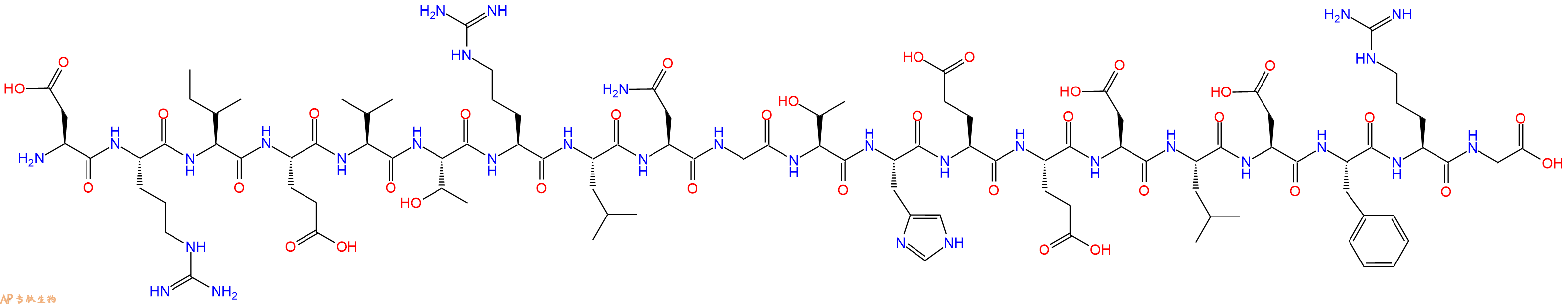 专肽生物产品H2N-Asp-Arg-Ile-Glu-Val-Thr-Arg-Leu-Asn-Gly-Thr-His-Glu-Glu-Asp-Leu-Asp-Phe-Arg-Gly-OH