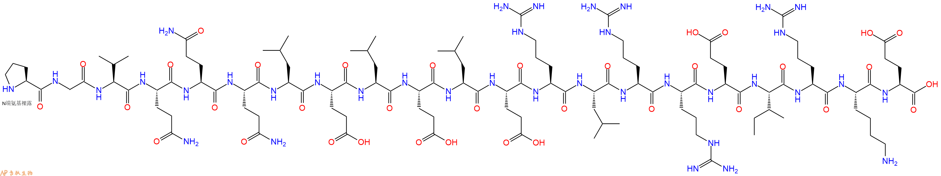 专肽生物产品H2N-Pro-Gly-Val-Gln-Gln-Gln-Leu-Glu-Leu-Glu-Leu-Glu-Arg-Leu-Arg-Arg-Glu-Ile-Arg-Lys-Glu-OH