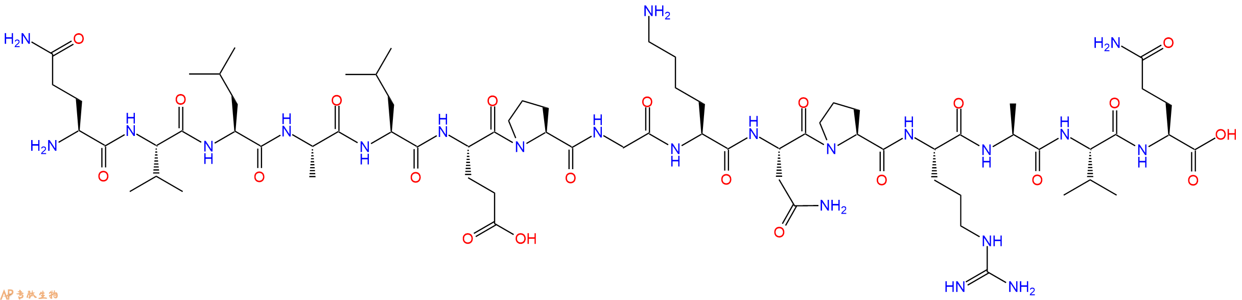 专肽生物产品H2N-Gln-Val-Leu-Ala-Leu-Glu-Pro-Gly-Lys-Asn-Pro-Arg-Ala-Val-Gln-OH