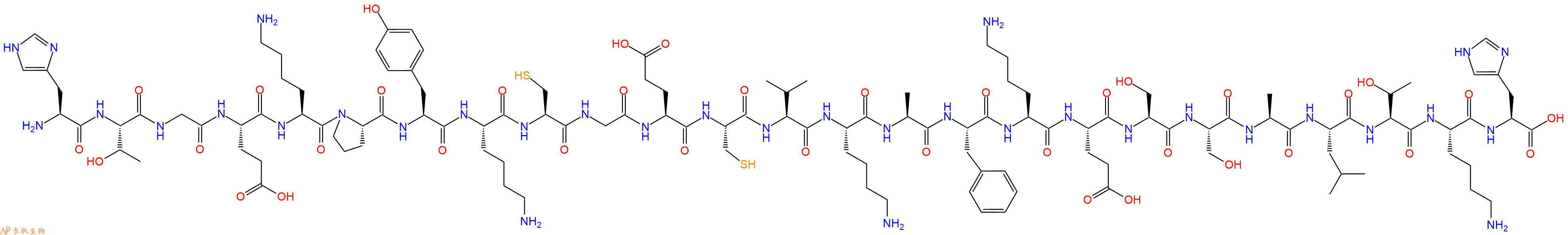 专肽生物产品H2N-His-Thr-Gly-Glu-Lys-Pro-Tyr-Lys-Cys-Gly-Glu-Cys-Val-Lys-Ala-Phe-Lys-Glu-Ser-Ser-Ala-Leu-Thr-Lys-His-OH