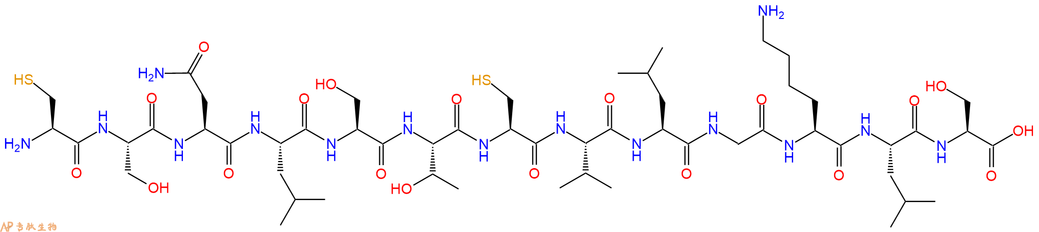 专肽生物产品H2N-Cys-Ser-Asn-Leu-Ser-Thr-Cys-Val-Leu-Gly-Lys-Leu-Ser-OH