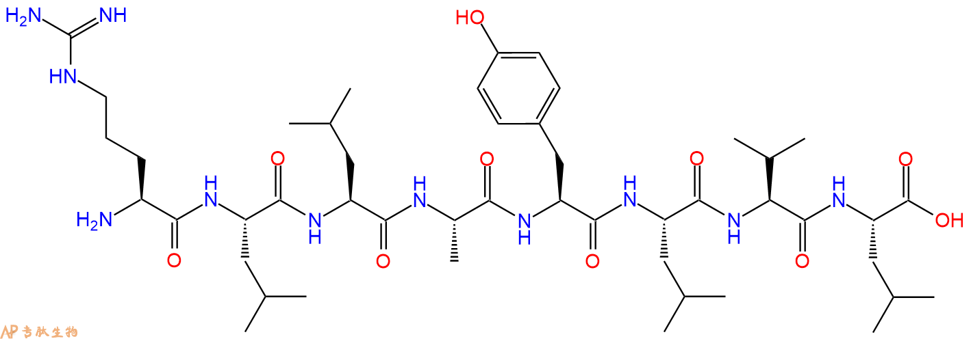 专肽生物产品H2N-Arg-Leu-Leu-Ala-Tyr-Leu-Val-Leu-OH