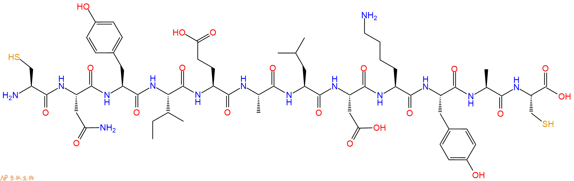 专肽生物产品H2N-Cys-Asn-Tyr-Ile-Glu-Ala-Leu-Asp-Lys-Tyr-Ala-Cys-OH