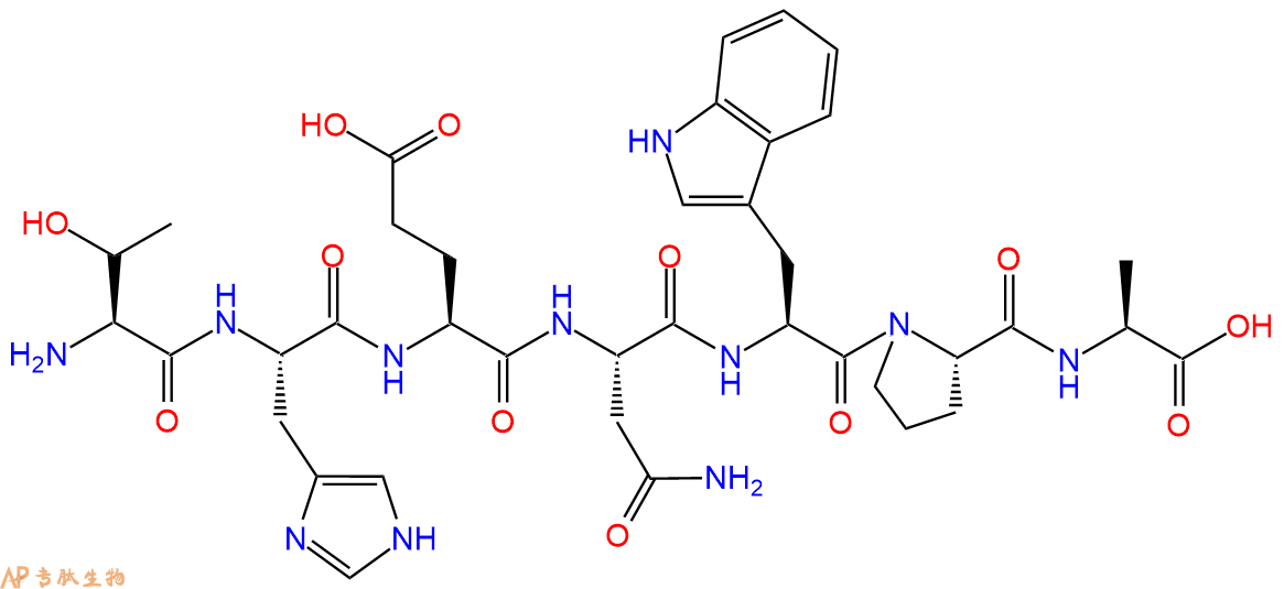 专肽生物产品H2N-Thr-His-Glu-Asn-Trp-Pro-Ala-OH