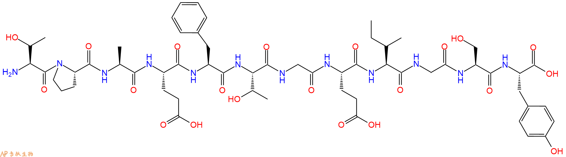 专肽生物产品H2N-Thr-Pro-Ala-Glu-Phe-Thr-Gly-Glu-Ile-Gly-Ser-Tyr-OH