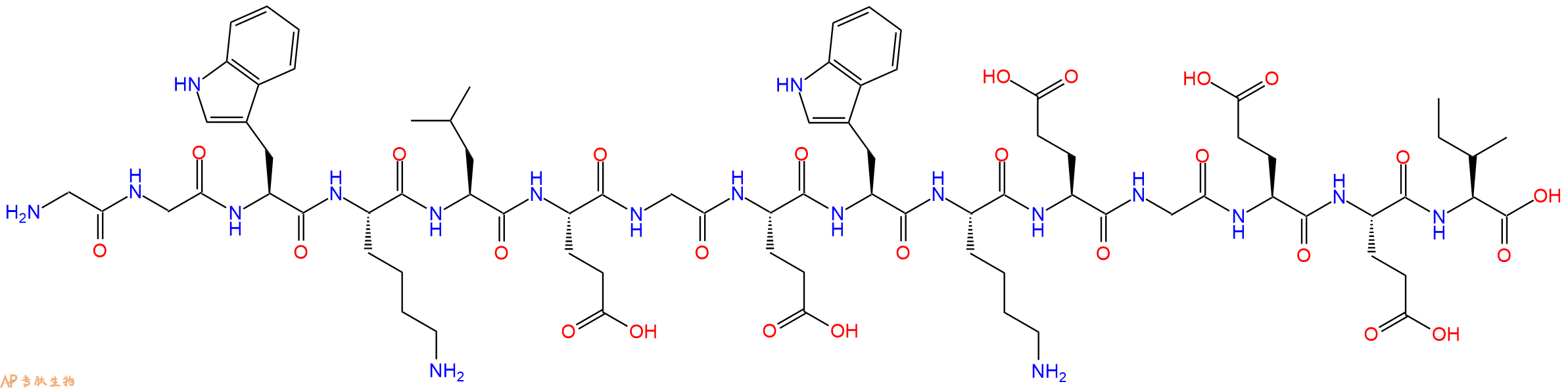 专肽生物产品H2N-Gly-Gly-Trp-Lys-Leu-Glu-Gly-Glu-Trp-Lys-Glu-Gly-Glu-Glu-Ile-OH