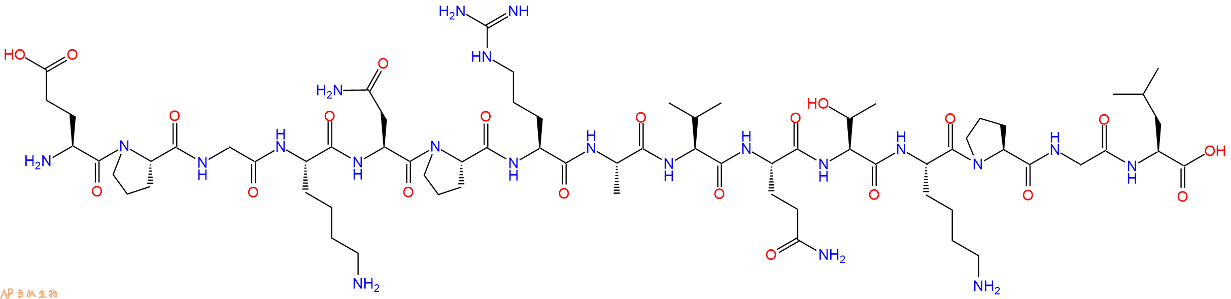 专肽生物产品H2N-Glu-Pro-Gly-Lys-Asn-Pro-Arg-Ala-Val-Gln-Thr-Lys-Pro-Gly-Leu-OH