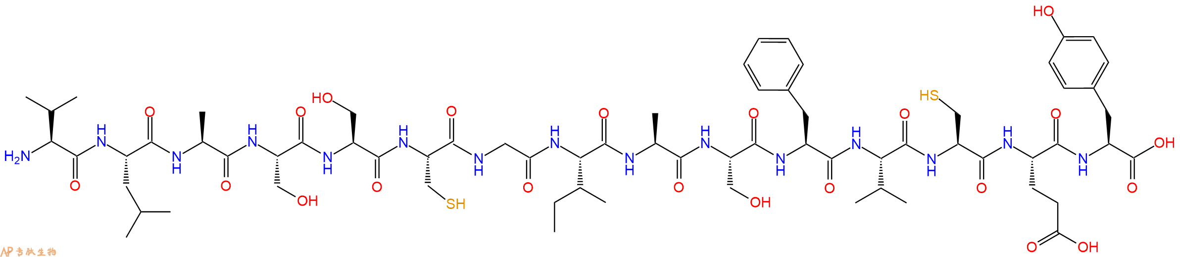 专肽生物产品H2N-Val-Leu-Ala-Ser-Ser-Cys-Gly-Ile-Ala-Ser-Phe-Val-Cys-Glu-Tyr-OH