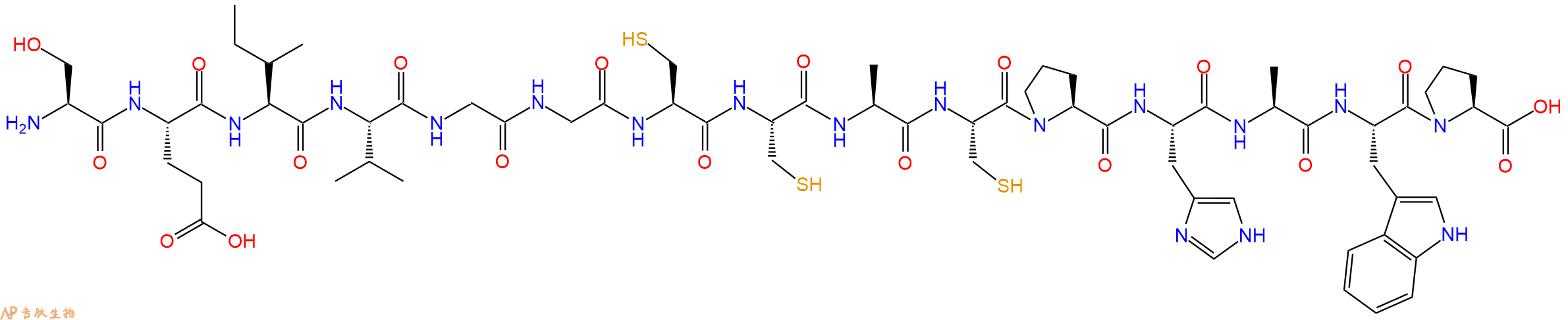 专肽生物产品H2N-Ser-Glu-Ile-Val-Gly-Gly-Cys-Cys-Ala-Cys-Pro-His-Ala-Trp-Pro-OH