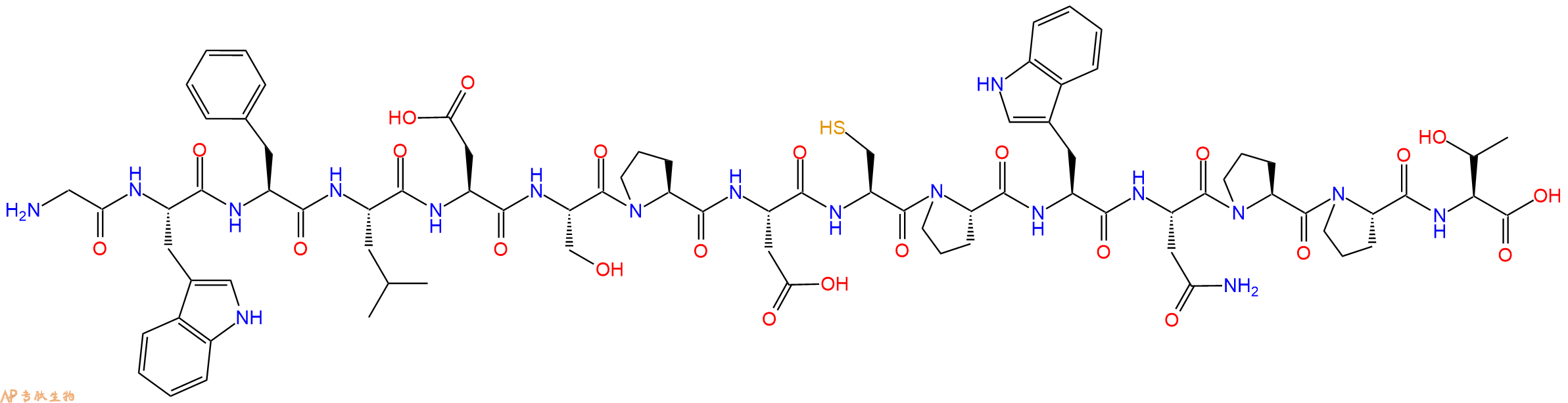 专肽生物产品H2N-Gly-Trp-Phe-Leu-Asp-Ser-Pro-Asp-Cys-Pro-Trp-Asn-Pro-Pro-Thr-OH