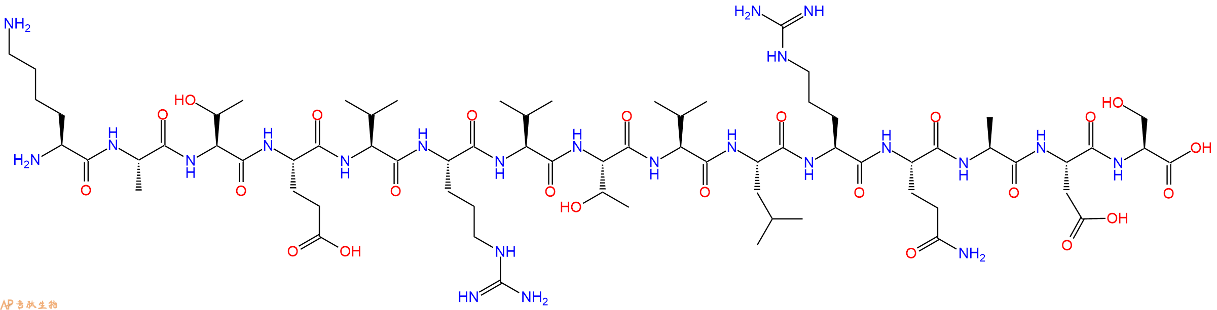 专肽生物产品H2N-Lys-Ala-Thr-Glu-Val-Arg-Val-Thr-Val-Leu-Arg-Gln-Ala-Asp-Ser-OH