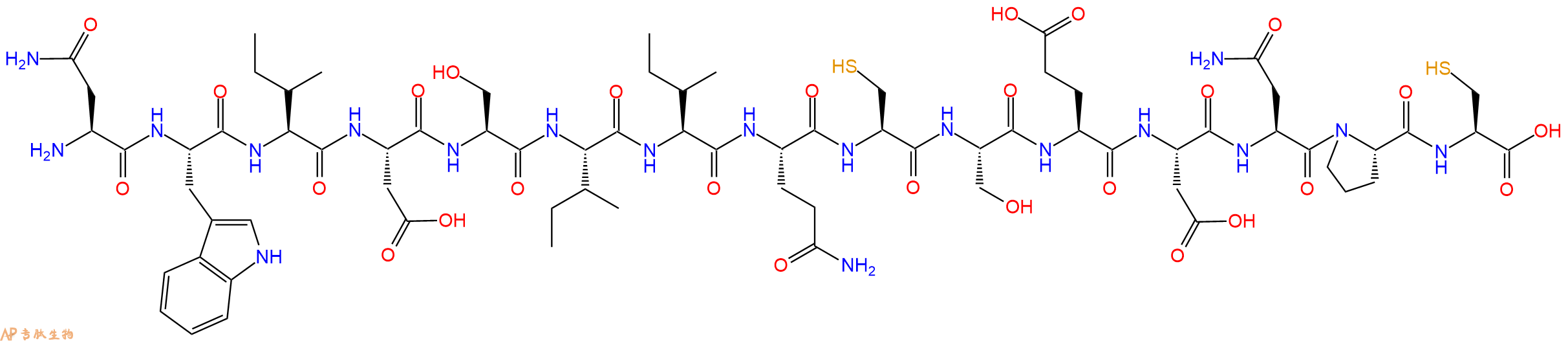 专肽生物产品H2N-Asn-Trp-Ile-Asp-Ser-Ile-Ile-Gln-Cys-Ser-Glu-Asp-Asn-Pro-Cys-OH