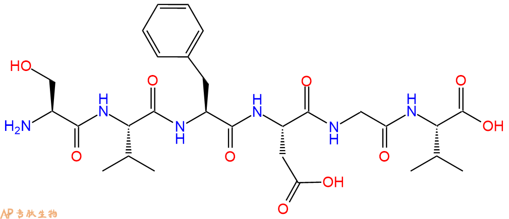 专肽生物产品H2N-Ser-Val-Phe-Asp-Gly-Val-OH