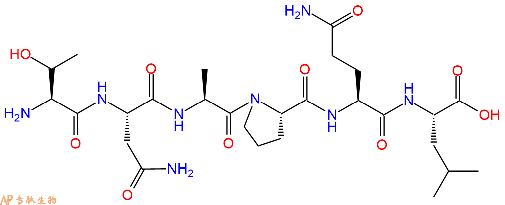 专肽生物产品H2N-Thr-Asn-Ala-Pro-Gln-Leu-OH