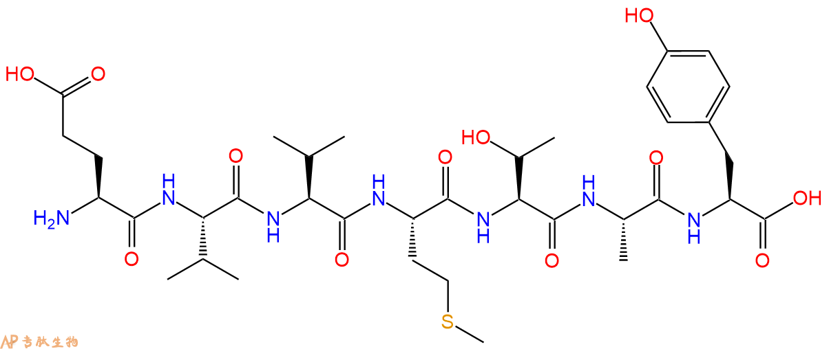 专肽生物产品H2N-Glu-Val-Val-Met-Thr-Ala-Tyr-OH