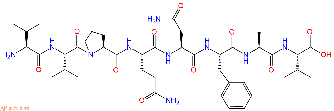 专肽生物产品H2N-Val-Val-Pro-Gln-Asn-Phe-Ala-Val-OH