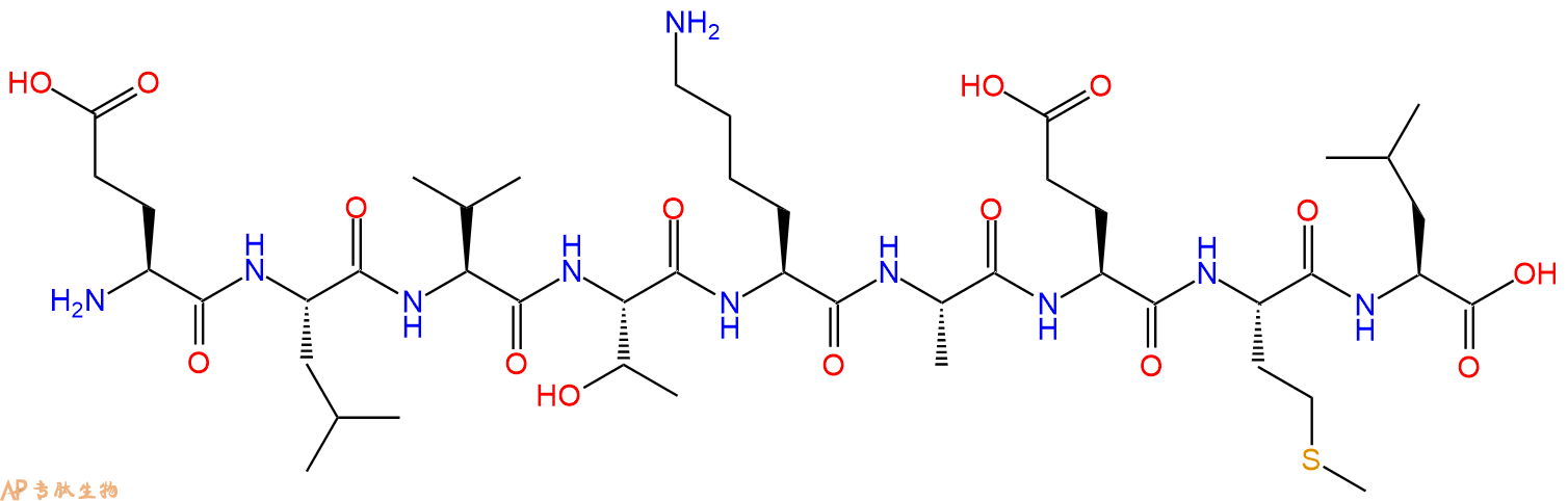 专肽生物产品H2N-Glu-Leu-Val-Thr-Lys-Ala-Glu-Met-Leu-OH