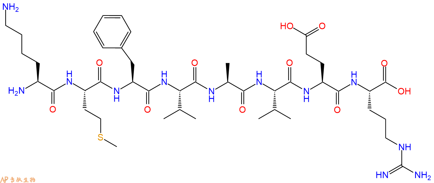 专肽生物产品H2N-Lys-Met-Phe-Val-Ala-Val-Glu-Arg-OH