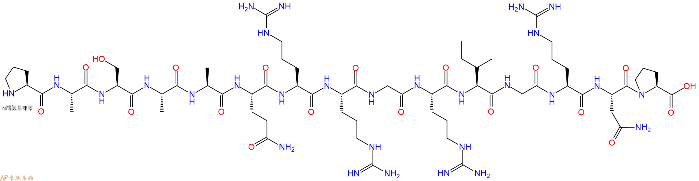 专肽生物产品H2N-Pro-Ala-Ser-Ala-Ala-Gln-Arg-Arg-Gly-Arg-Ile-Gly-Arg-Asn-Pro-OH