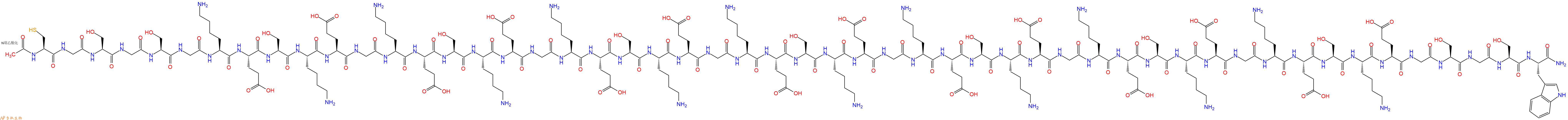 专肽生物产品Ac-Cys-Gly-Ser-Gly-Ser-Gly-Lys-Glu-Ser-Lys-Glu-Gly-Lys-Glu-Ser-Lys-Glu-Gly-Lys-Glu-Ser-Lys-Glu-Gly-Lys-Glu-Ser-Lys-Glu-Gly-Lys-Glu-Ser-Lys-Glu-Gly-Lys-Glu-Ser-Lys-Glu-Gly-Lys-Glu-Ser-Lys-Glu-Gly-Ser-Gly-Ser-Trp-CONH2