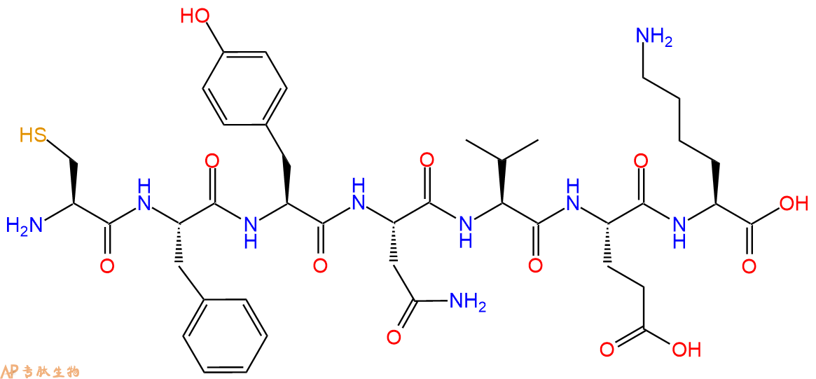 专肽生物产品H2N-Cys-Phe-Tyr-Asn-Val-Glu-Lys-OH