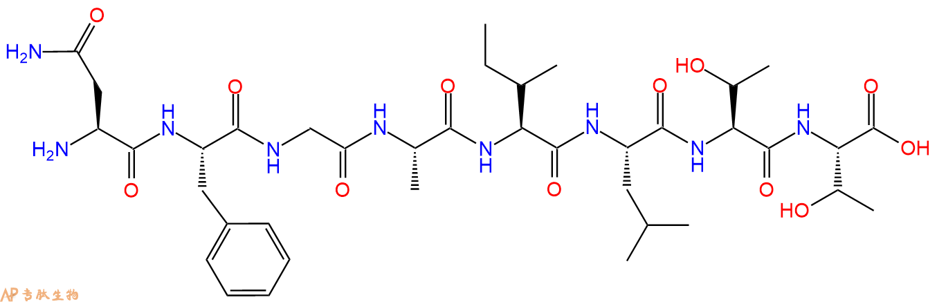 专肽生物产品H2N-Asn-Phe-Gly-Ala-Ile-Leu-Thr-Thr-OH