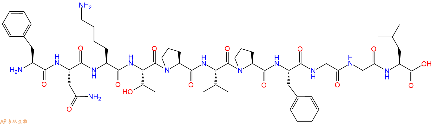 专肽生物产品H2N-Phe-Asn-Lys-Thr-Pro-Val-Pro-Phe-Gly-Gly-Leu-OH