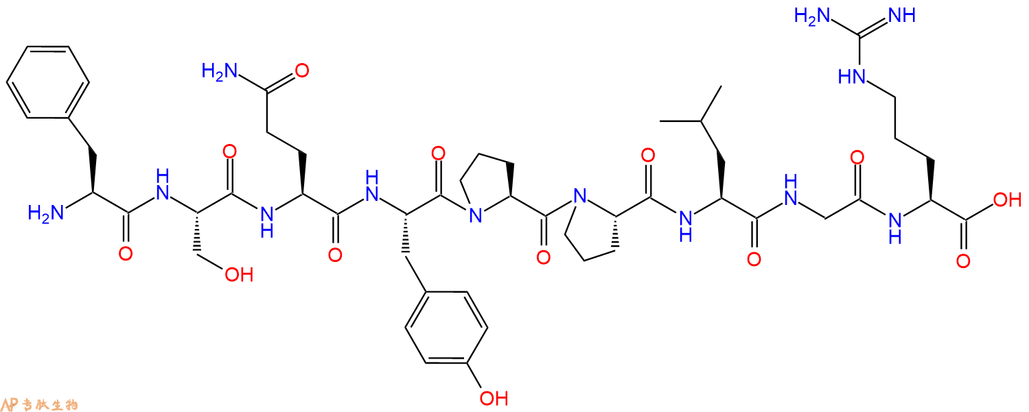 专肽生物产品H2N-Phe-Ser-Gln-Tyr-Pro-Pro-Leu-Gly-Arg-OH