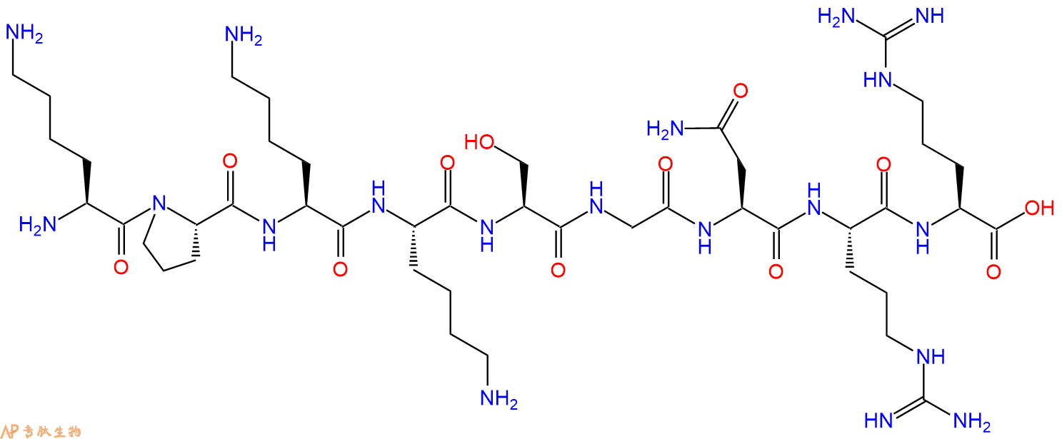 专肽生物产品H2N-Lys-Pro-Lys-Lys-Ser-Gly-Asn-Arg-Arg-OH