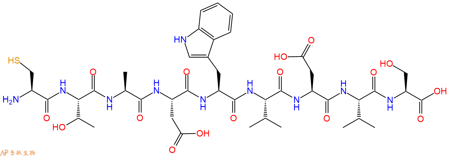 专肽生物产品H2N-Cys-Thr-Ala-Asp-Trp-Val-Asp-Val-Ser-OH