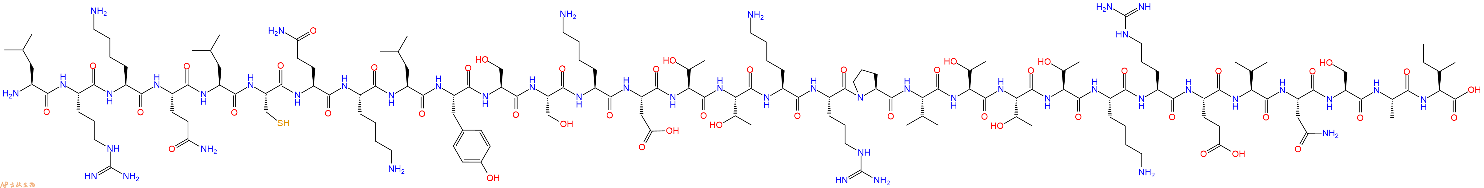 专肽生物产品H2N-Leu-Arg-Lys-Gln-Leu-Cys-Gln-Lys-Leu-Tyr-Ser-Ser-Lys-Asp-Thr-Thr-Lys-Arg-Pro-Val-Thr-Thr-Thr-Lys-Arg-Glu-Val-Asn-Ser-Ala-Ile-OH