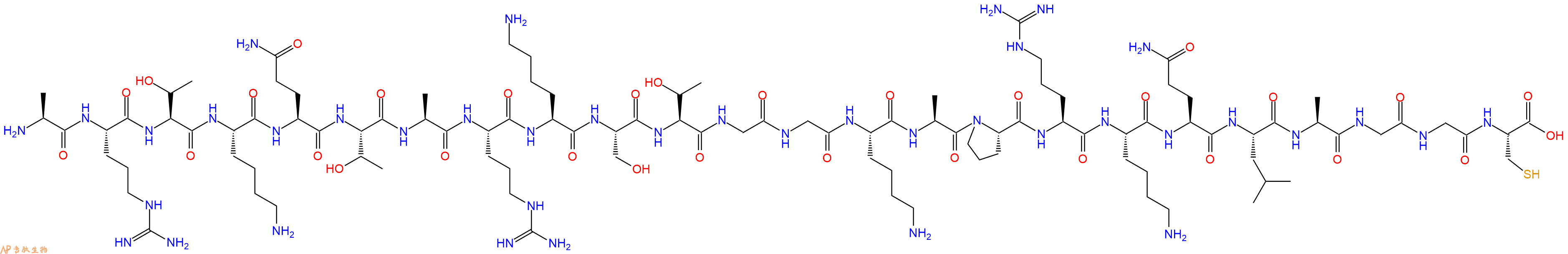 专肽生物产品H2N-Ala-Arg-Thr-Lys-Gln-Thr-Ala-Arg-Lys-Ser-Thr-Gly-Gly-Lys-Ala-Pro-Arg-Lys-Gln-Leu-Ala-Gly-Gly-Cys-OH
