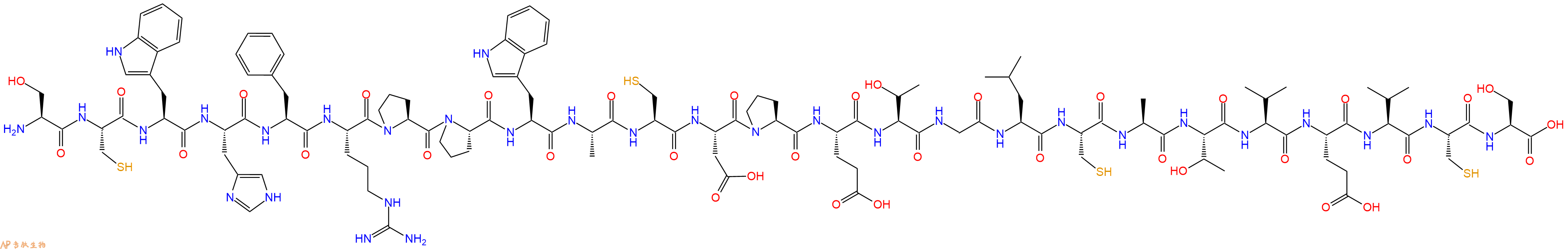 专肽生物产品H2N-Ser-Cys-Trp-His-Phe-Arg-Pro-Pro-Trp-Ala-Cys-Asp-Pro-Glu-Thr-Gly-Leu-Cys-Ala-Thr-Val-Glu-Val-Cys-Ser-OH