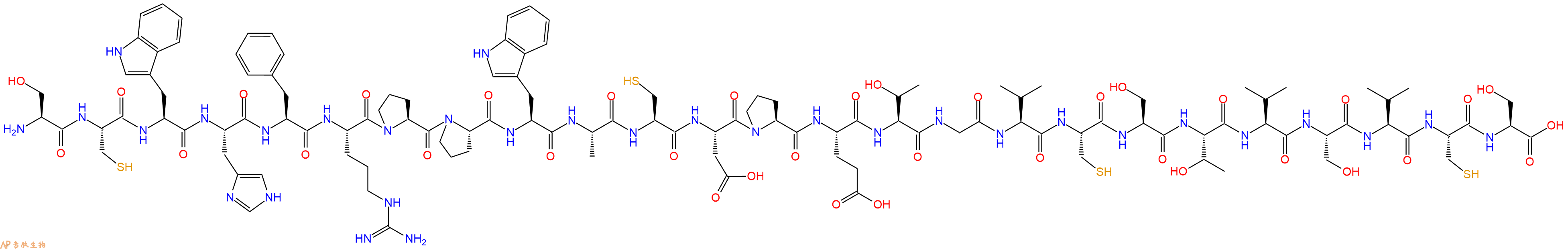 专肽生物产品H2N-Ser-Cys-Trp-His-Phe-Arg-Pro-Pro-Trp-Ala-Cys-Asp-Pro-Glu-Thr-Gly-Val-Cys-Ser-Thr-Val-Ser-Val-Cys-Ser-OH