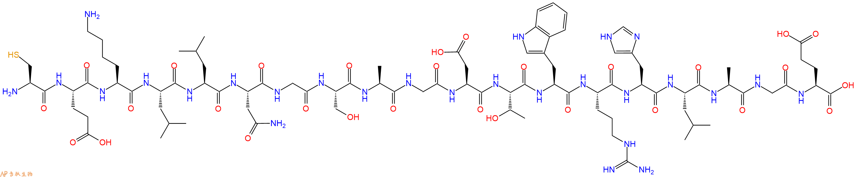 专肽生物产品H2N-Cys-Glu-Lys-Leu-Leu-Asn-Gly-Ser-Ala-Gly-Asp-Thr-Trp-Arg-His-Leu-Ala-Gly-Glu-OH