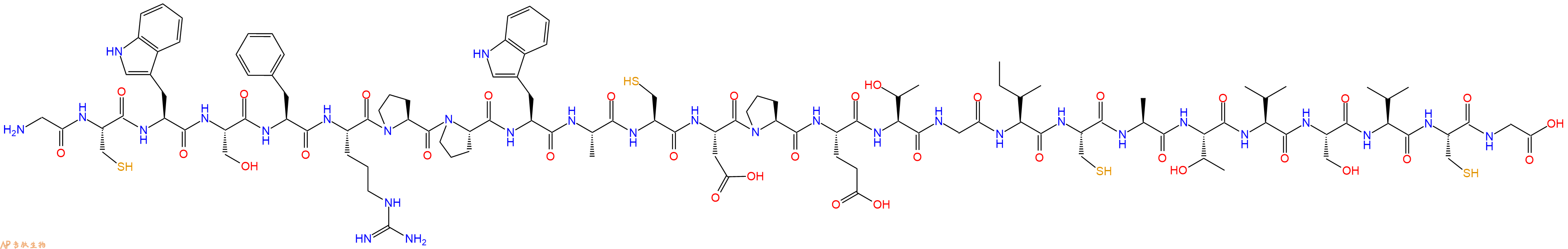专肽生物产品H2N-Gly-Cys-Trp-Ser-Phe-Arg-Pro-Pro-Trp-Ala-Cys-Asp-Pro-Glu-Thr-Gly-Ile-Cys-Ala-Thr-Val-Ser-Val-Cys-Gly-OH
