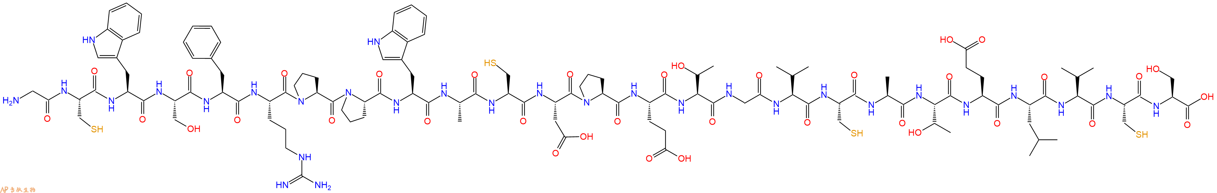 专肽生物产品H2N-Gly-Cys-Trp-Ser-Phe-Arg-Pro-Pro-Trp-Ala-Cys-Asp-Pro-Glu-Thr-Gly-Val-Cys-Ala-Thr-Glu-Leu-Val-Cys-Ser-OH