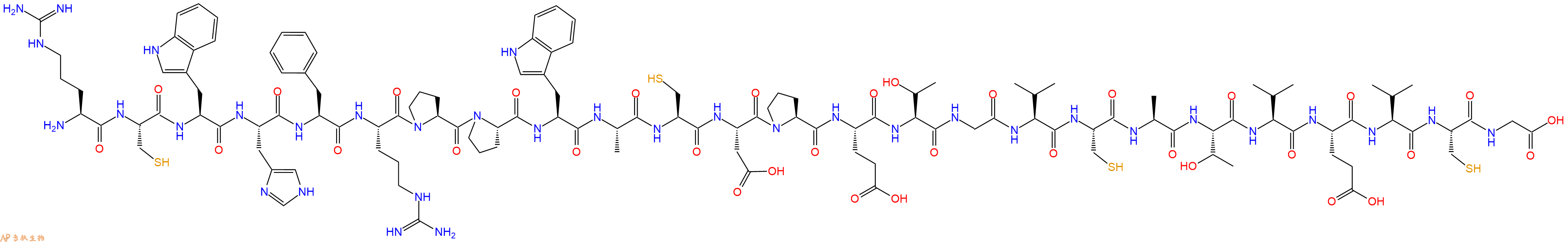 专肽生物产品H2N-Arg-Cys-Trp-His-Phe-Arg-Pro-Pro-Trp-Ala-Cys-Asp-Pro-Glu-Thr-Gly-Val-Cys-Ala-Thr-Val-Glu-Val-Cys-Gly-OH