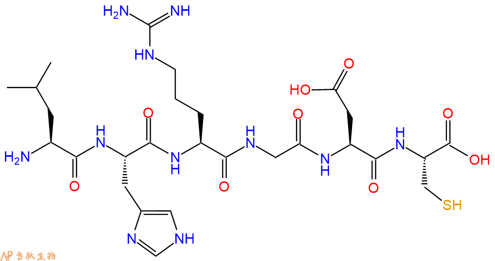专肽生物产品H2N-Leu-His-Arg-Gly-Asp-Cys-OH