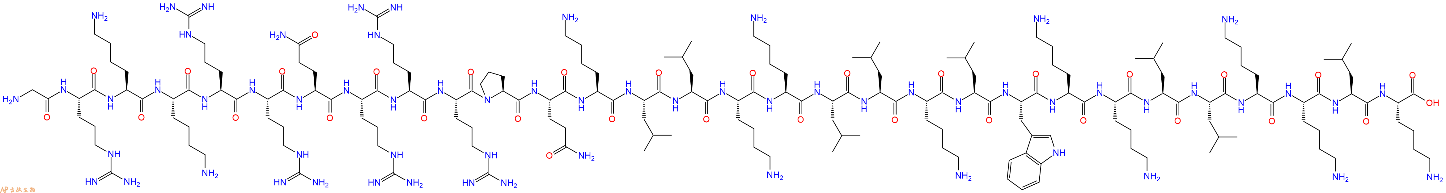 专肽生物产品H2N-Gly-Arg-Lys-Lys-Arg-Arg-Gln-Arg-Arg-Arg-Pro-Gln-Lys-Leu-Leu-Lys-Lys-Leu-Leu-Lys-Leu-Trp-Lys-Lys-Leu-Leu-Lys-Lys-Leu-Lys-OH