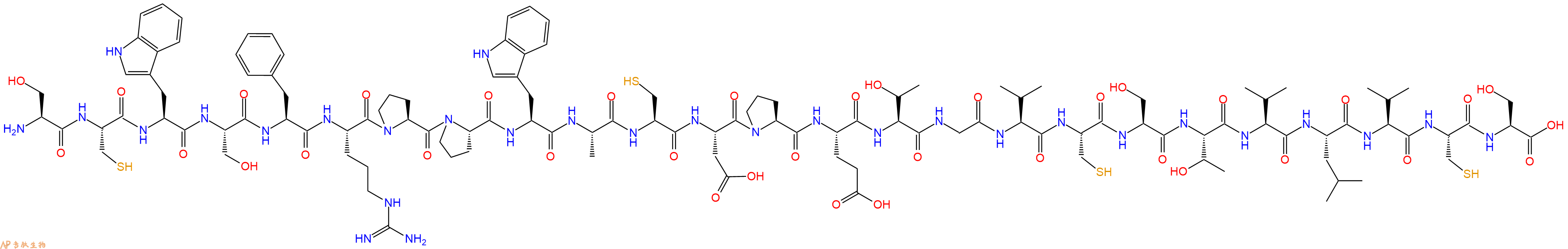 专肽生物产品H2N-Ser-Cys-Trp-Ser-Phe-Arg-Pro-Pro-Trp-Ala-Cys-Asp-Pro-Glu-Thr-Gly-Val-Cys-Ser-Thr-Val-Leu-Val-Cys-Ser-OH