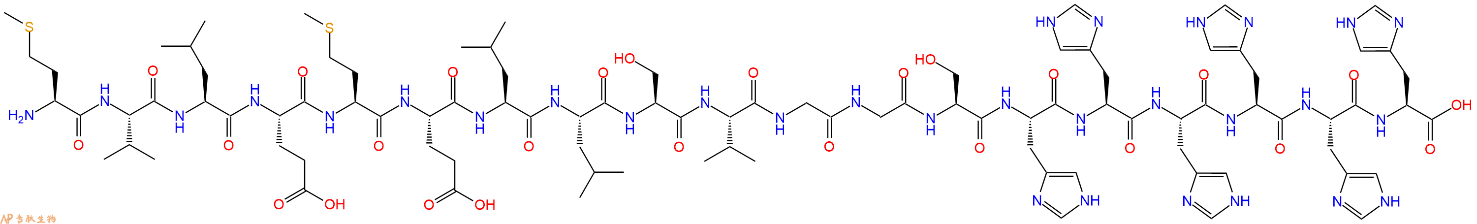 专肽生物产品H2N-Met-Val-Leu-Glu-Met-Glu-Leu-Leu-Ser-Val-Gly-Gly-Ser-His-His-His-His-His-His-OH
