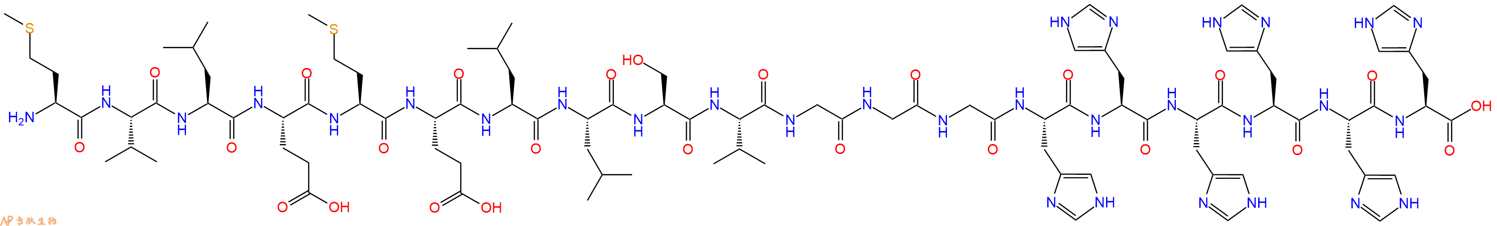 专肽生物产品H2N-Met-Val-Leu-Glu-Met-Glu-Leu-Leu-Ser-Val-Gly-Gly-Gly-His-His-His-His-His-His-OH
