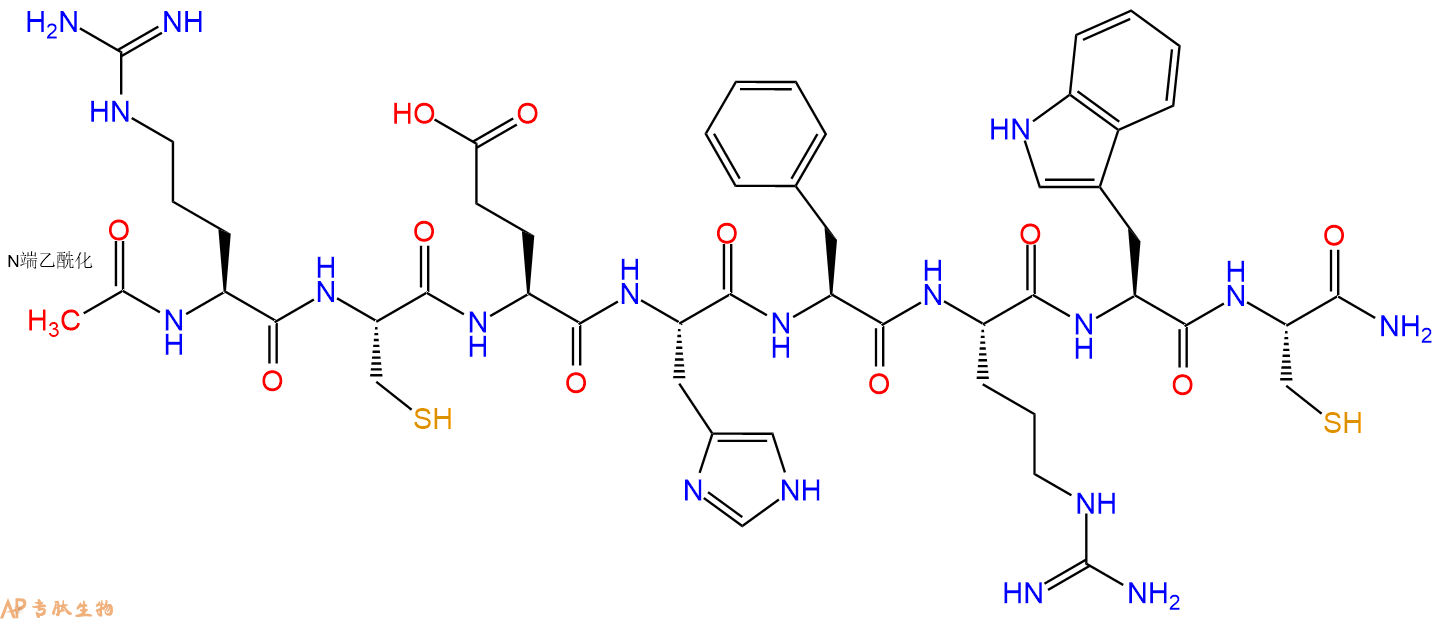 专肽生物产品Ac-Arg-Cys-Glu-His-Phe-Arg-Trp-Cys-CONH2